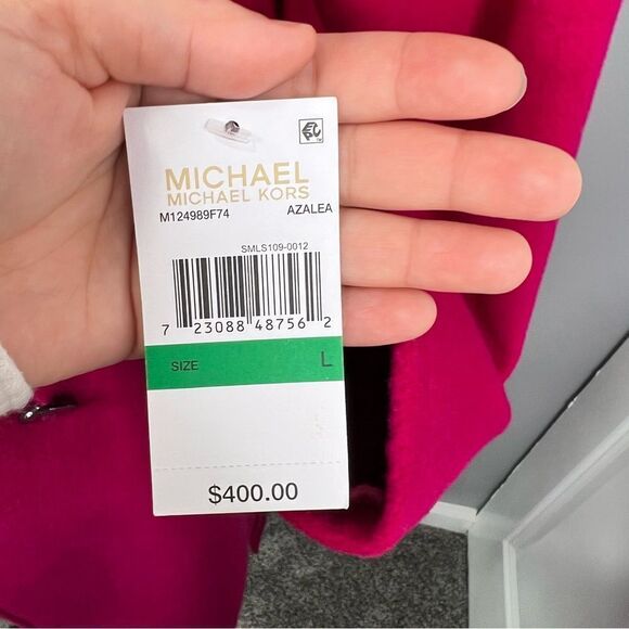 Sz L M Michael Kors Azalea Asymmetric Belted Wrap Coat NWT $400 MSRP - Picture 10 of 12